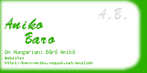 aniko baro business card